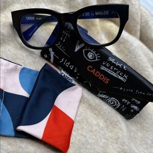 Caddis 2.0 matte black The Miklos readers/blue blocking Eyeglasses with Case